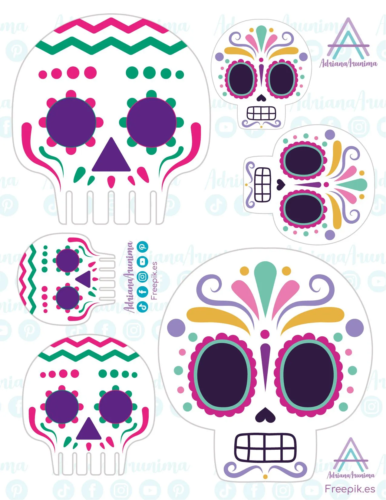 Plantilla de calaveras en diferentes tamaños | Cosas de halloween, Bricolage halloween, Manualidades Plantilla de calaveras en diferentes tamaños | Cosas de halloween, Bricolage halloween, Manualidades