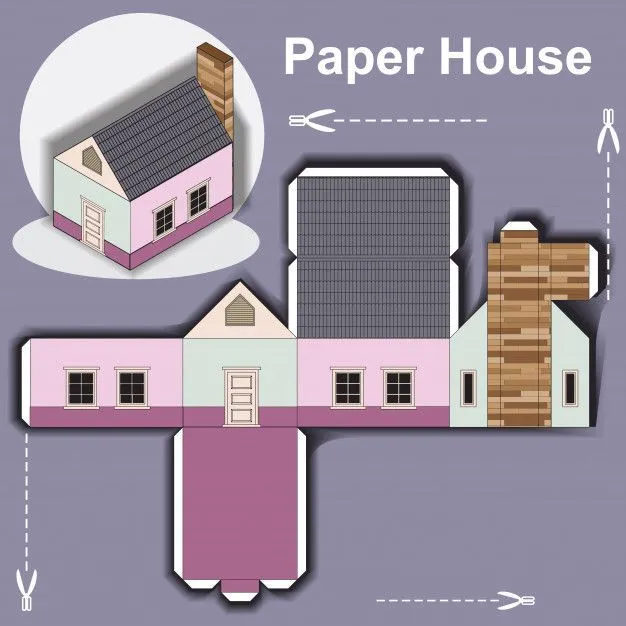 Plantilla de casa de papel | Vector Premium | Plantilla de casa, Casa de muñecas de papel, Casas para armar Plantilla de casa de papel | Vector Premium | Plantilla de casa, Casa de muñecas de papel, Casas para armar