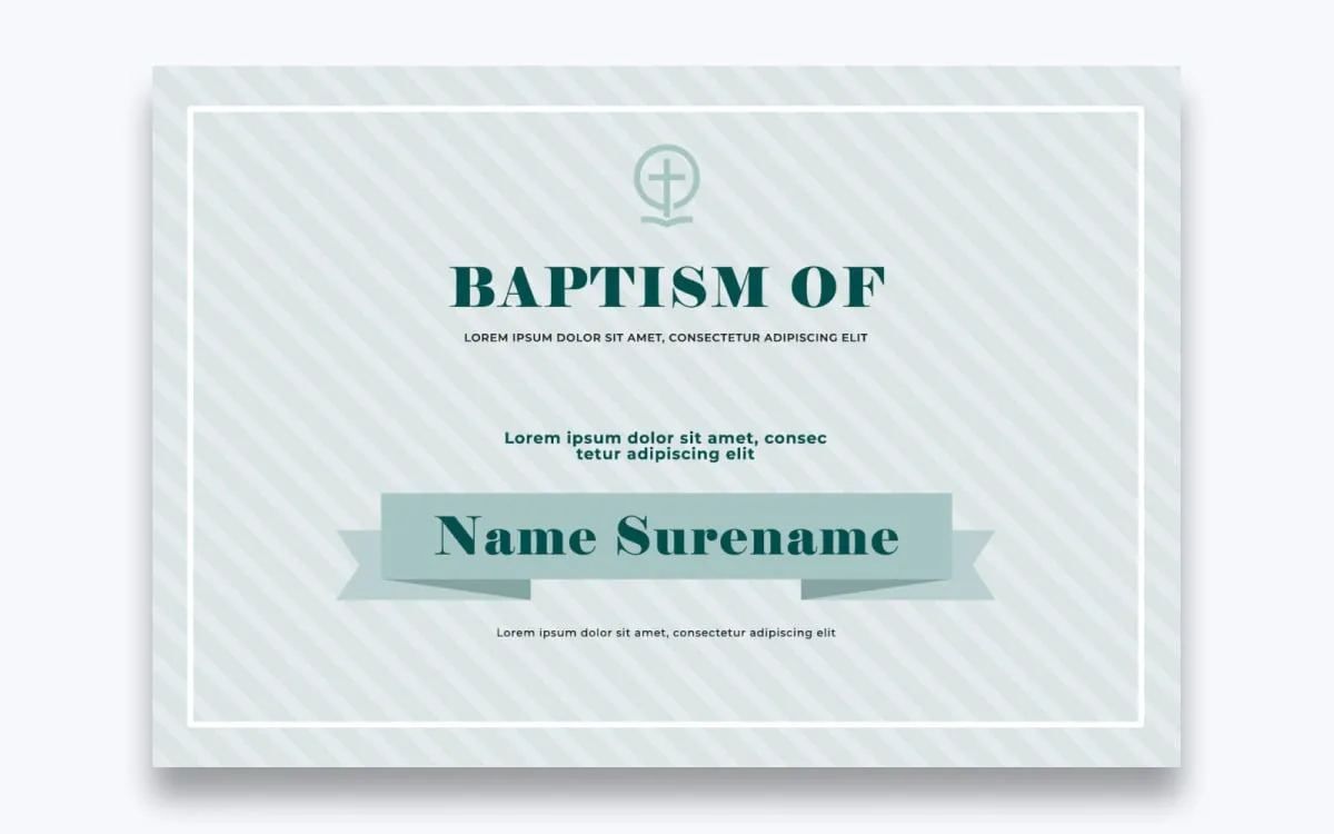 Plantilla de certificado de bautismo clásico gratis