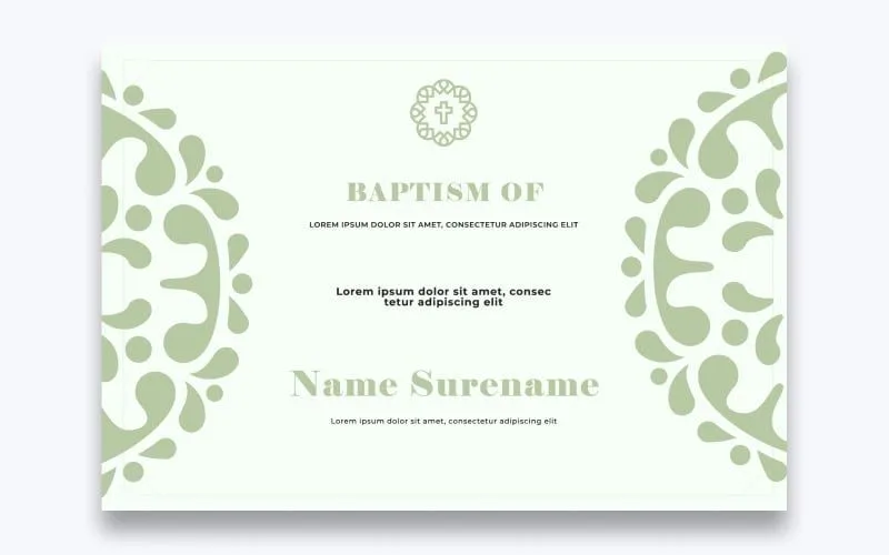 Plantilla de certificado de bautismo con estilo gratis Plantilla de certificado de bautismo con estilo gratis