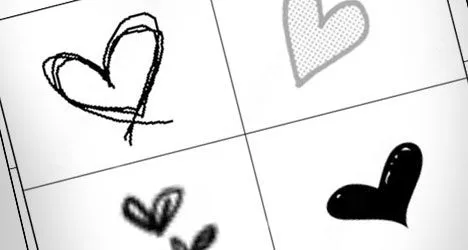 Plantilla corazones en blanco y negro estilo brushes de Photoshop ... Plantilla corazones en blanco y negro estilo brushes de Photoshop ...