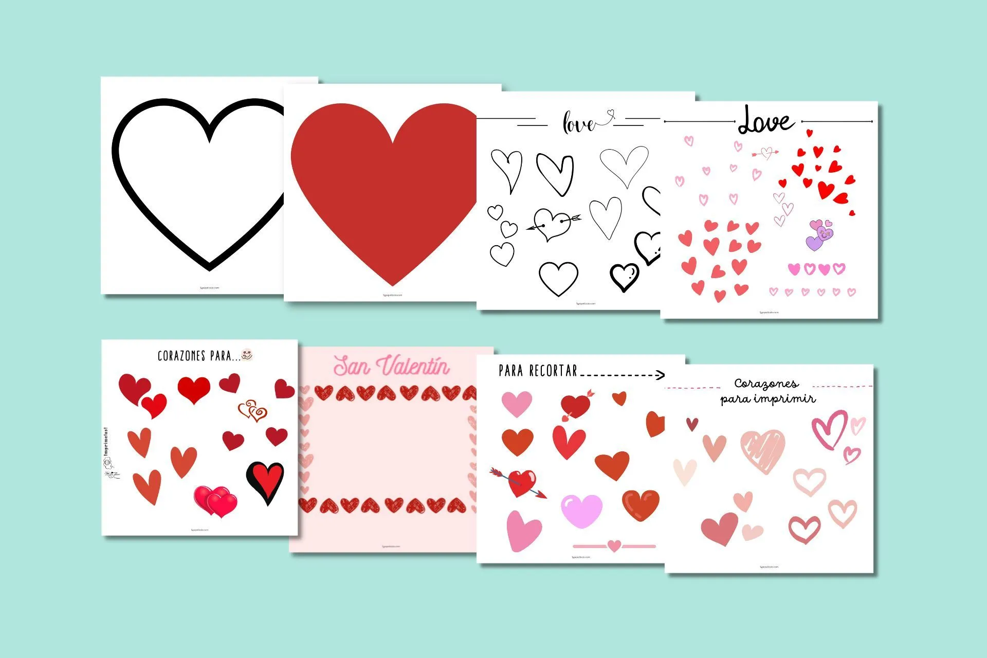 Plantilla corazones para imprimir y colorear ❤️ PDF Gratuito Plantilla corazones para imprimir y colorear ❤️ PDF Gratuito