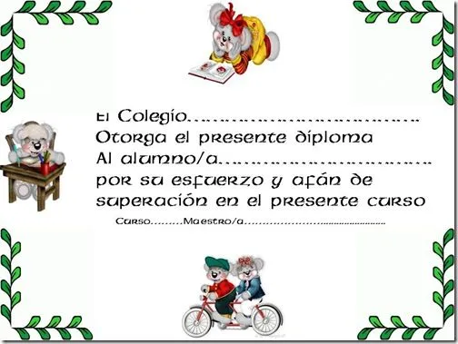 Plantilla diplomas infantiles - Imagui