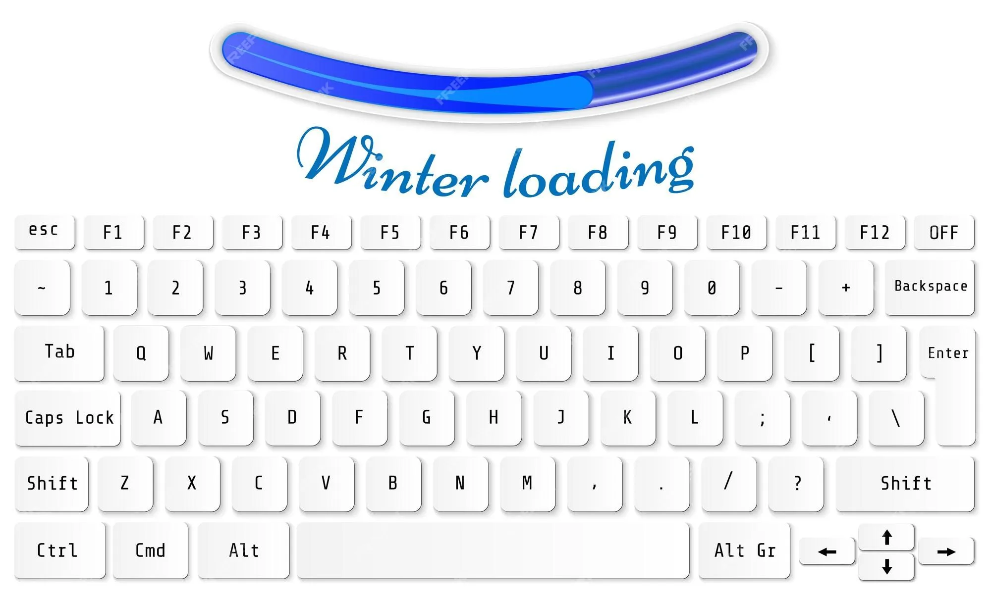 Plantilla de diseño de botón de teclado de computadora blanca con letras para uso gráfico concepto de carga de invierno ilustración vectorial eps 10 | Vector Premium Plantilla de diseño de botón de teclado de computadora blanca con letras para uso gráfico concepto de carga de invierno ilustración vectorial eps 10 | Vector Premium