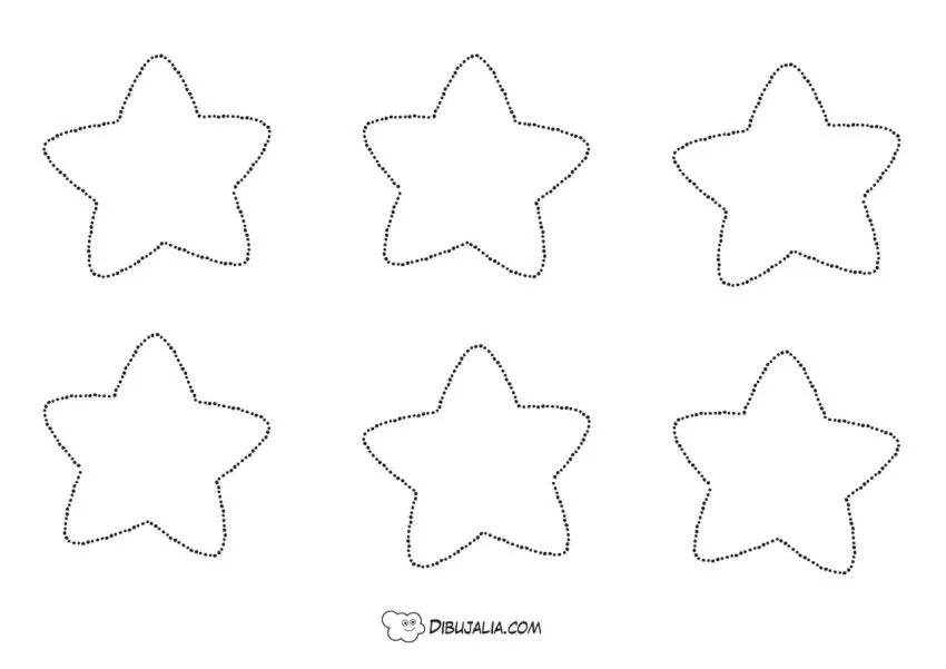 Plantilla de estrellas para repasar - Dibujo #1221 - Dibujalia - Dibujos para Colorear y Recursos Educativos Plantilla de estrellas para repasar - Dibujo #1221 - Dibujalia - Dibujos para Colorear y Recursos Educativos