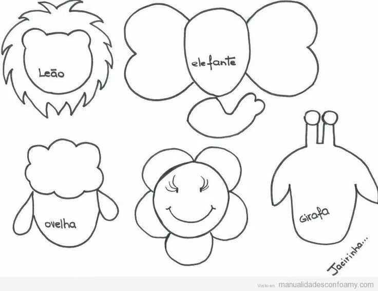 Plantilla con forma de animales para decorar lápices con goma eva ... Plantilla con forma de animales para decorar lápices con goma eva ...