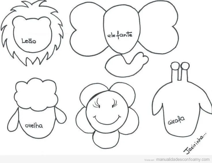 Plantilla con forma de animales para decorar lápices con goma eva ... Plantilla con forma de animales para decorar lápices con goma eva ...