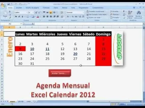 plantilla gratis de Calendario Excel 2012 descarga en www.jfksoft ... plantilla gratis de Calendario Excel 2012 descarga en www.jfksoft ...