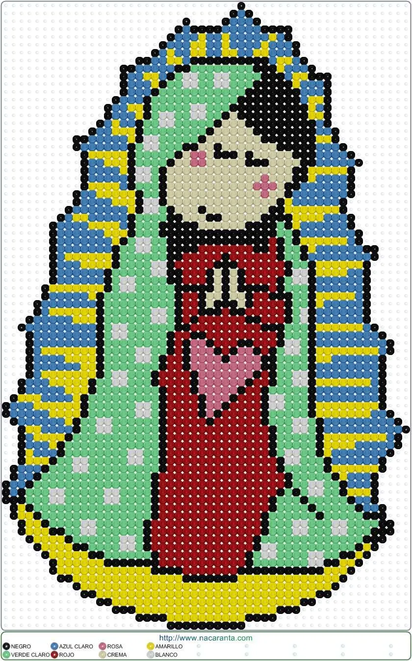 Plantilla HAMA BEAD de Virgen Guadalupe