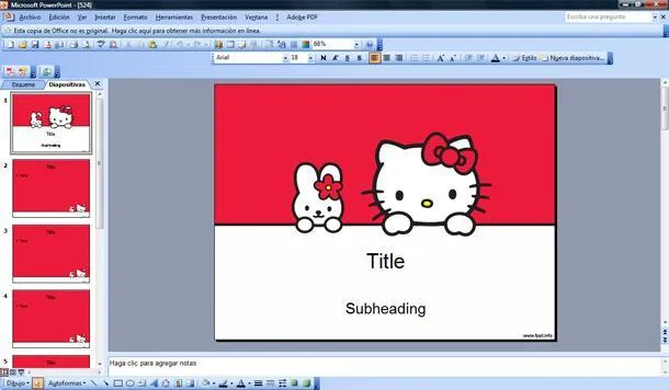 Plantilla de Hello Kitty | Plantillas PowerPoint Gratis Plantilla de Hello Kitty | Plantillas PowerPoint Gratis