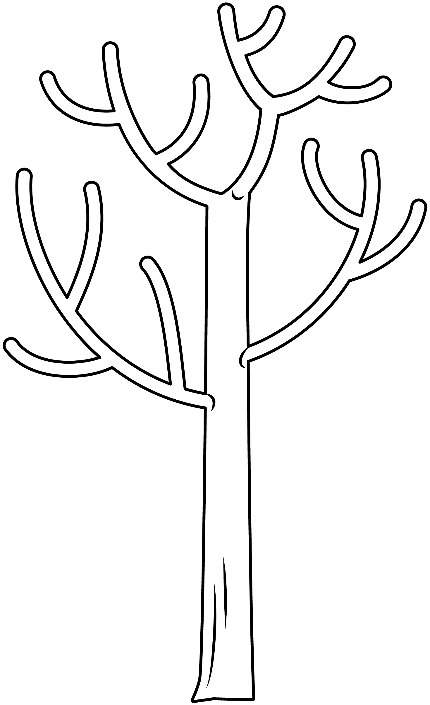Plantilla imprimible de árbol sin hojas | Manualidades de papel para niños Plantilla imprimible de árbol sin hojas | Manualidades de papel para niños
