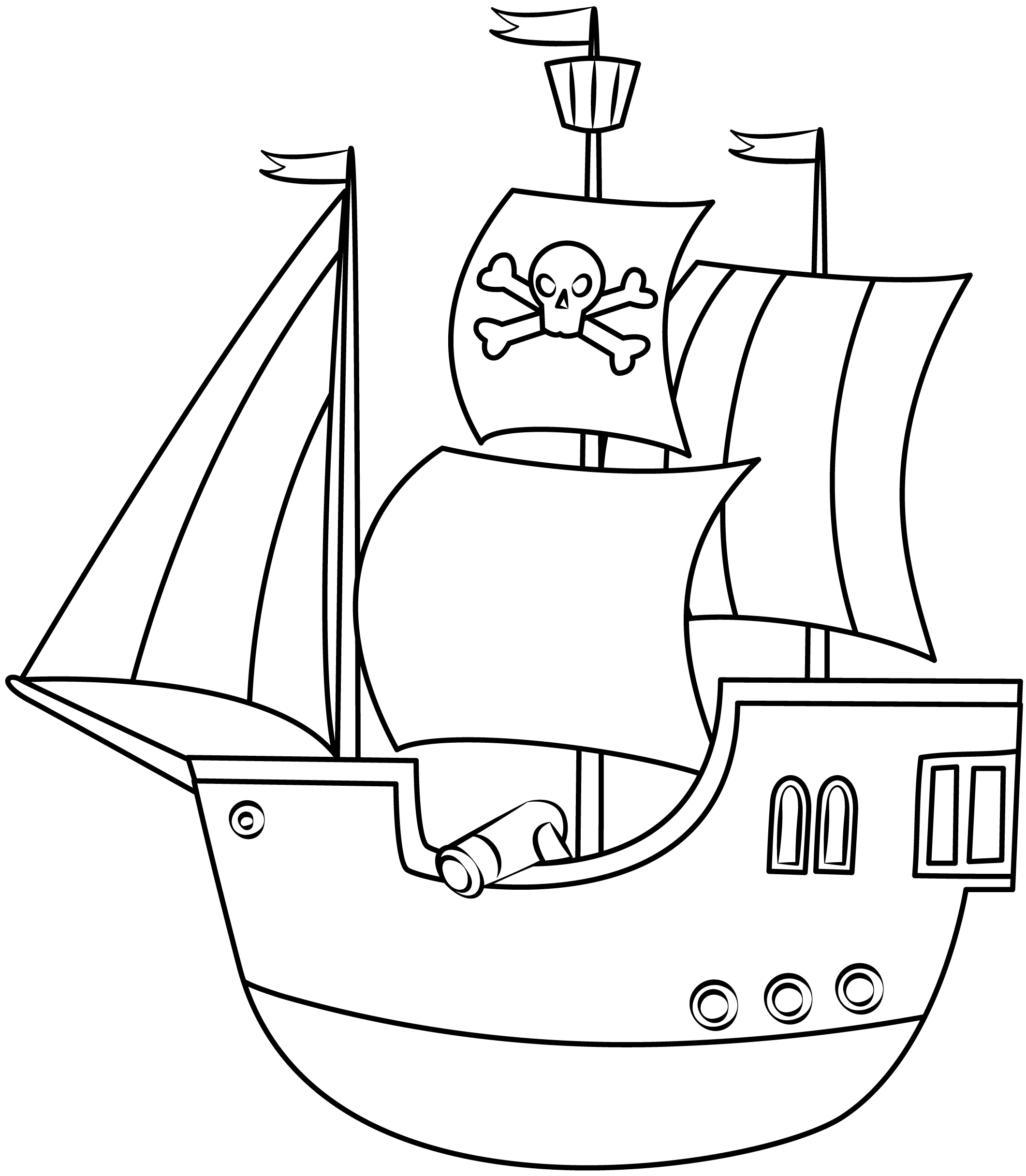 Plantilla imprimible de barco pirata | Manualidades de papel para niños Plantilla imprimible de barco pirata | Manualidades de papel para niños