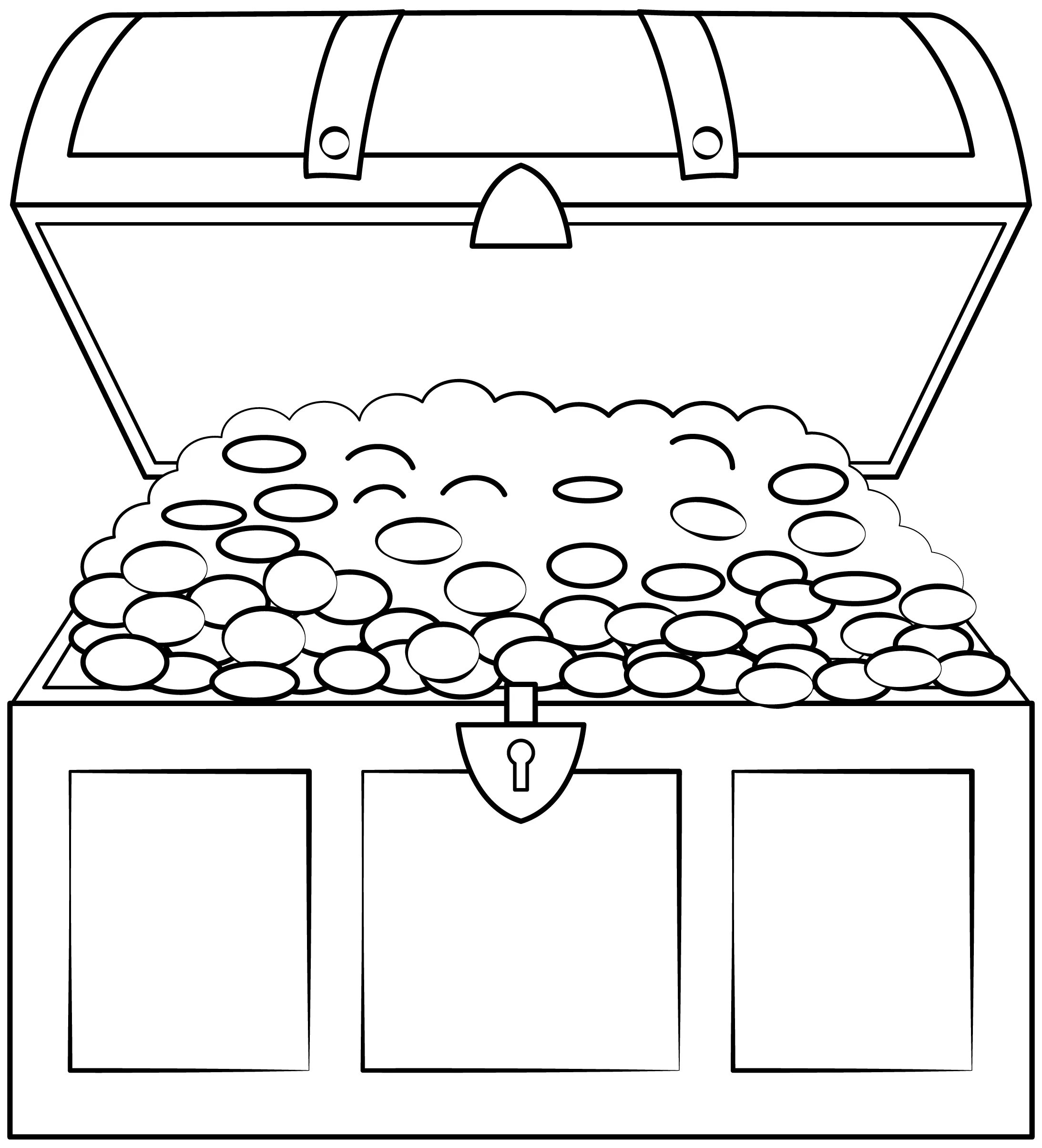 Plantilla imprimible de cofre del tesoro | Manualidades de papel para niños Plantilla imprimible de cofre del tesoro | Manualidades de papel para niños