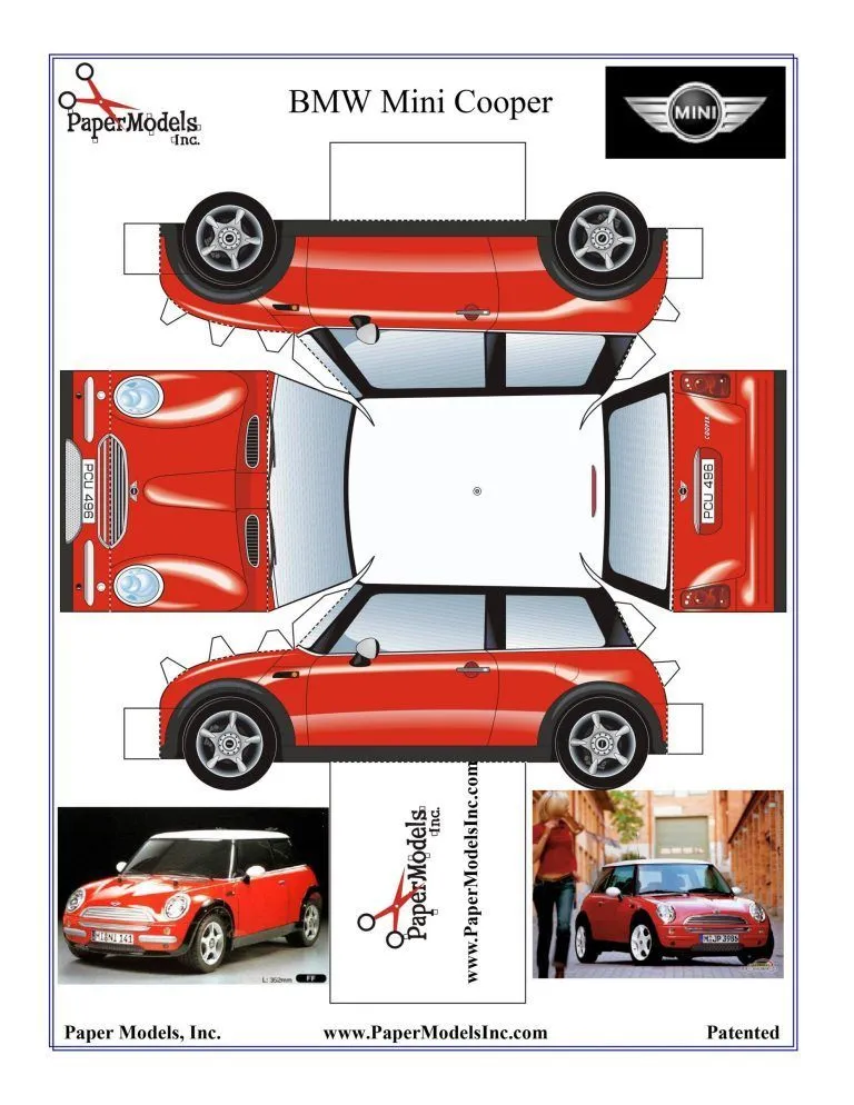 ✂️ Plantilla para imprimir Mini Cooper – Gratis – PAPELEST | Coche de  cartón, Molde de carro, Carritos de carton