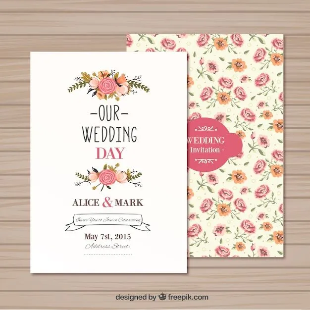 Plantilla de invitación de boda | Descargar Vectores gratis