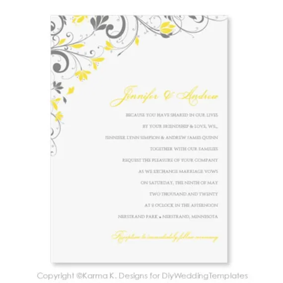 Plantilla de invitación de boda para por DiyWeddingTemplates Plantilla de invitación de boda para por DiyWeddingTemplates