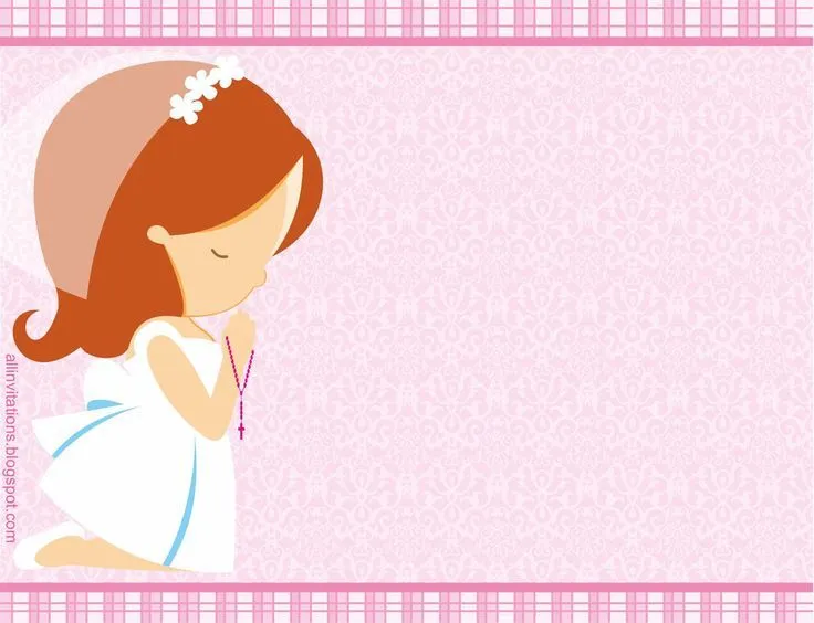 Plantilla invitación Primera Comunión niña | bautizos | Pinterest ... Plantilla invitación Primera Comunión niña | bautizos | Pinterest ...