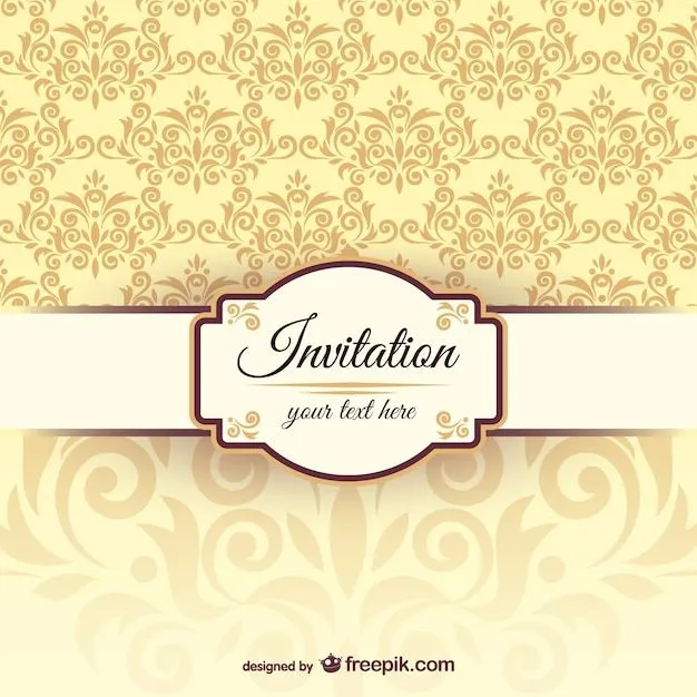 Plantilla de la invitación con patrón arabesco | Descargar ... Plantilla de la invitación con patrón arabesco | Descargar ...