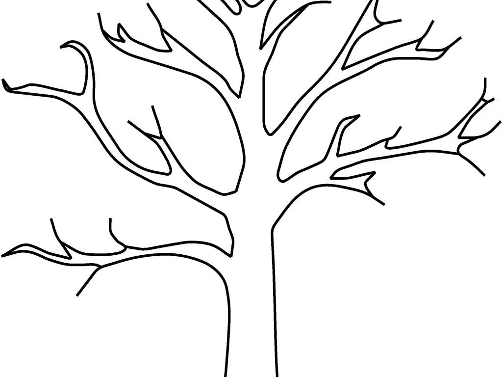 Plantilla de libro para colorear Árbol sin hojas para imprimir y en línea Plantilla de libro para colorear Árbol sin hojas para imprimir y en línea
