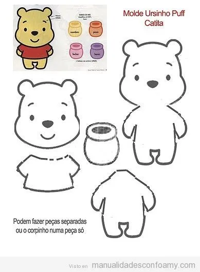 Plantilla para hacer una manualidad de goma eva de Winnie de Pooh ... Plantilla para hacer una manualidad de goma eva de Winnie de Pooh ...