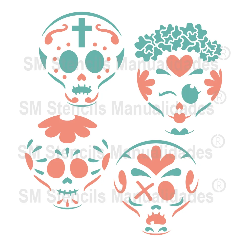 Plantilla Para Manualidades -Stencil Calaveras Divertidas – SD Stencils Decorativos Plantilla Para Manualidades -Stencil Calaveras Divertidas – SD Stencils Decorativos
