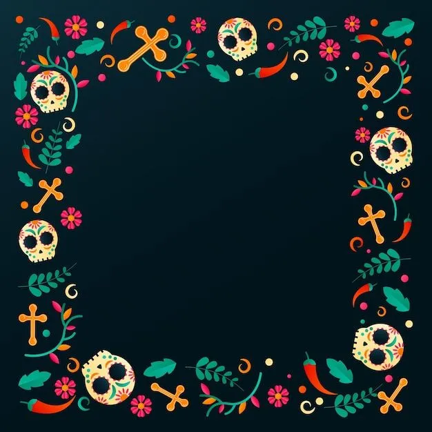 Plantilla de marco degradado para celebración de dia de muertos | Vector  Gratis