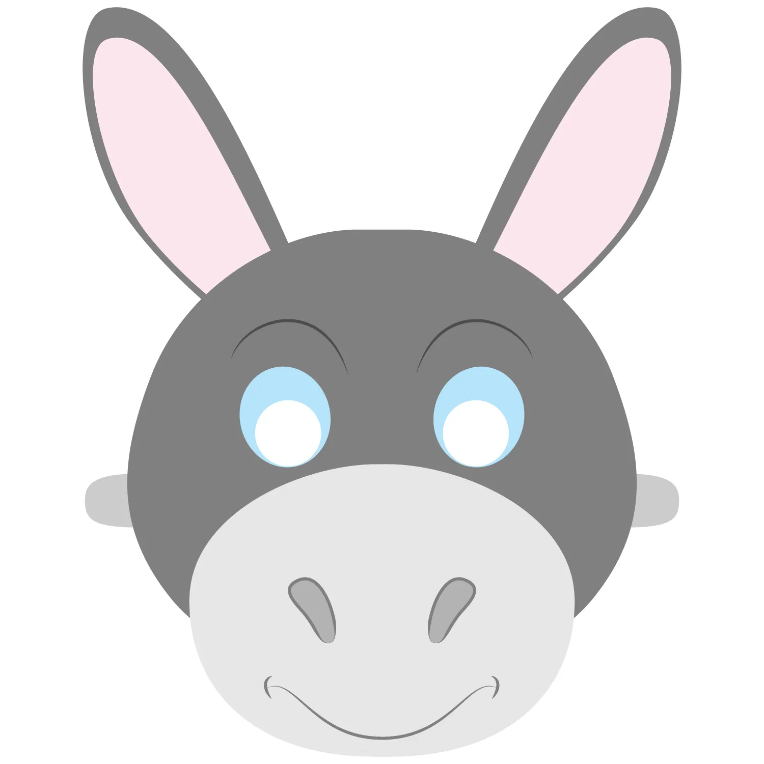 Plantilla de Máscara de Burro | Manualidades de papel para niños Plantilla de Máscara de Burro | Manualidades de papel para niños