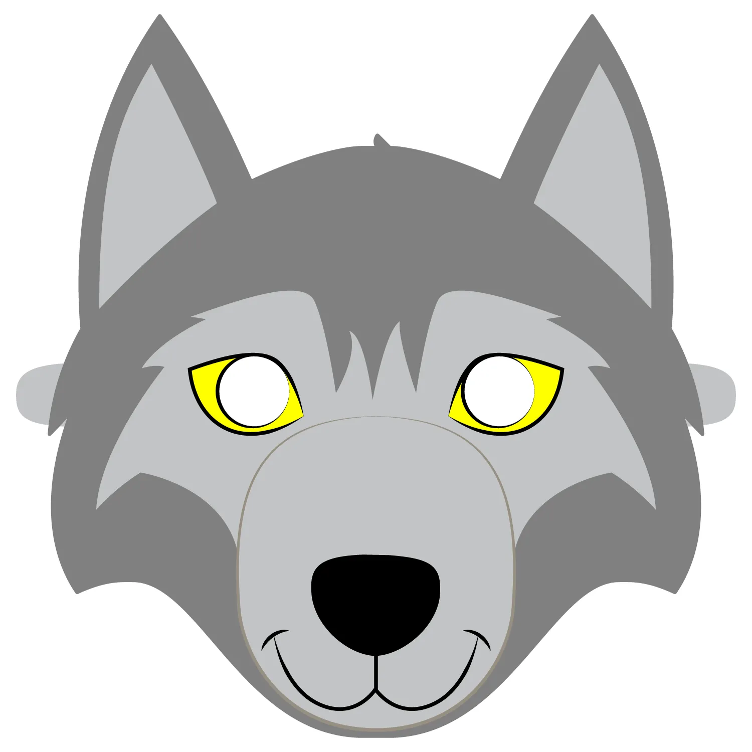 Plantilla de Máscara de Lobo | Manualidades de papel para niños Plantilla de Máscara de Lobo | Manualidades de papel para niños