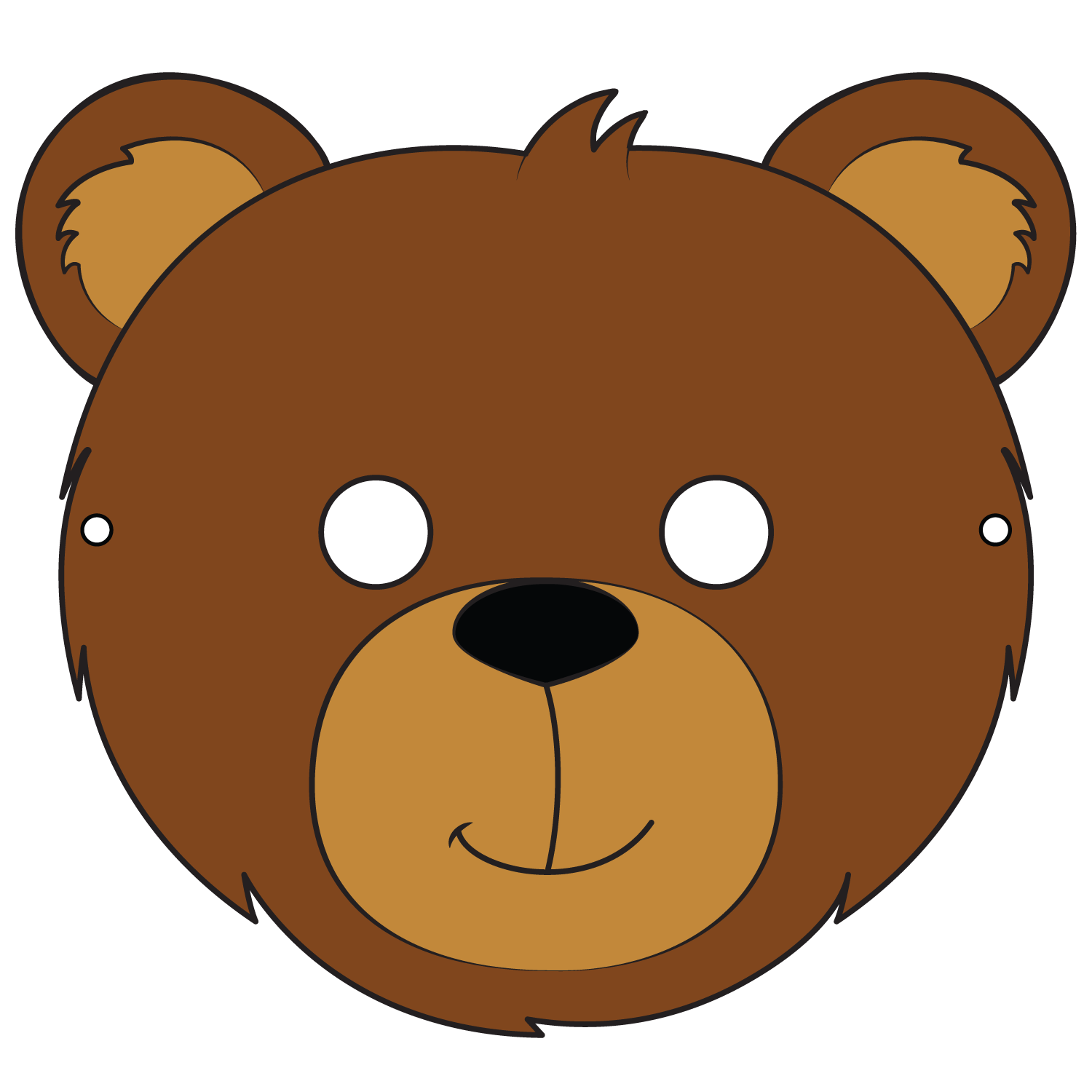 Plantilla de Máscara de Oso | Manualidades de papel para niños Plantilla de Máscara de Oso | Manualidades de papel para niños