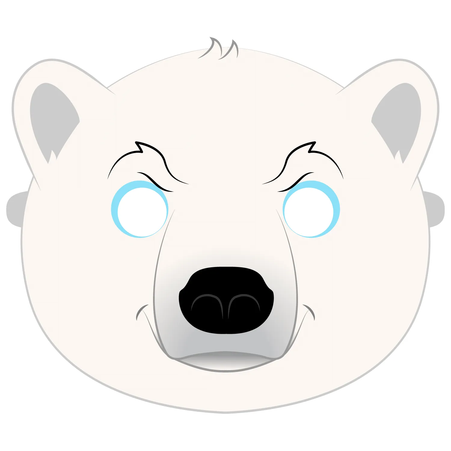Plantilla de Máscara de Oso Polar | Manualidades de papel para niños Plantilla de Máscara de Oso Polar | Manualidades de papel para niños