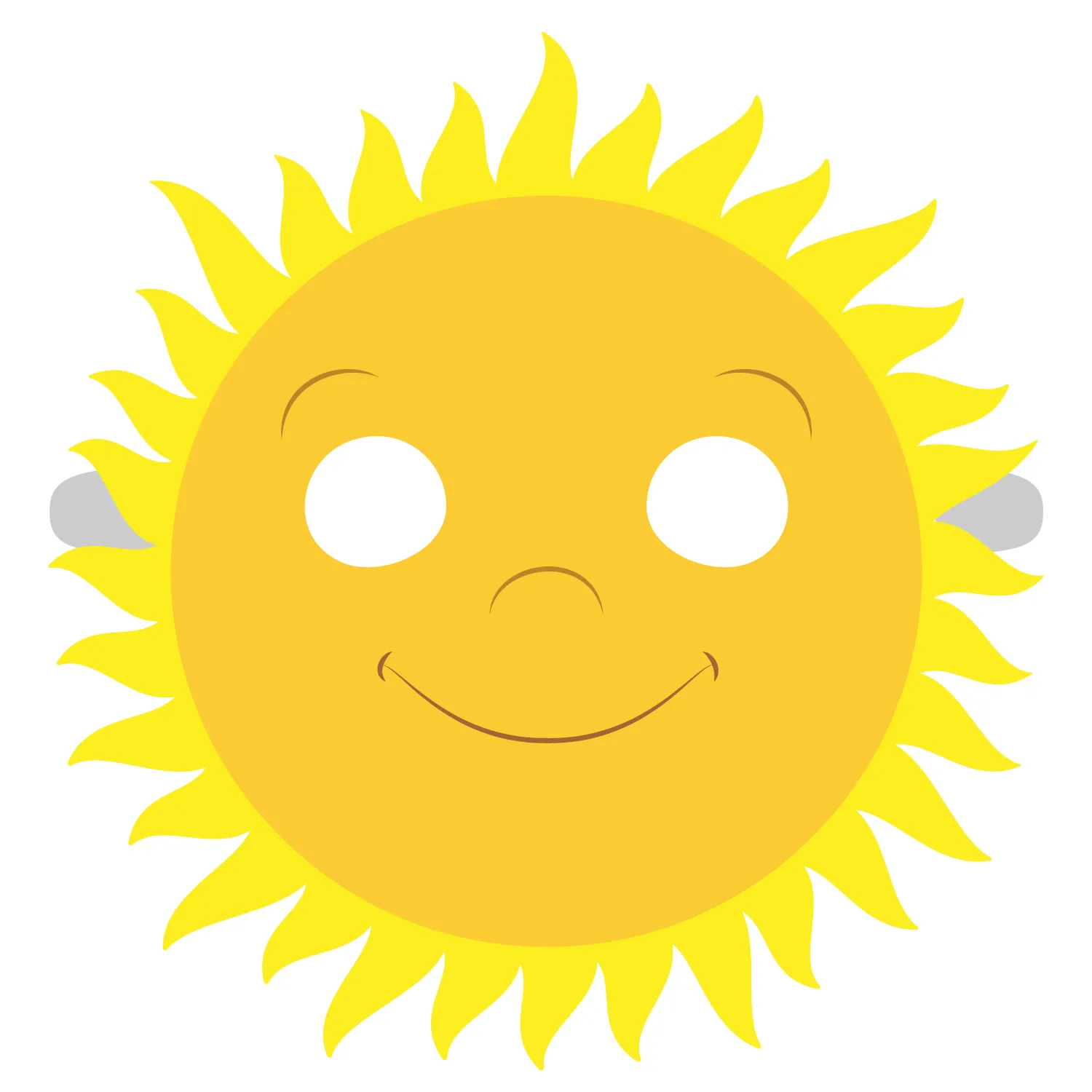 Plantilla de Máscara de sol | Manualidades de papel para niños Plantilla de Máscara de sol | Manualidades de papel para niños