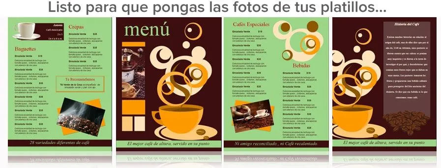 Plantilla para Menu de Cafeteria | Menus de Restaurantes | Diseño ...