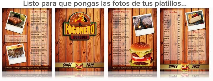 Plantilla para menu de hamburguesas o tacos de restaurantes ...