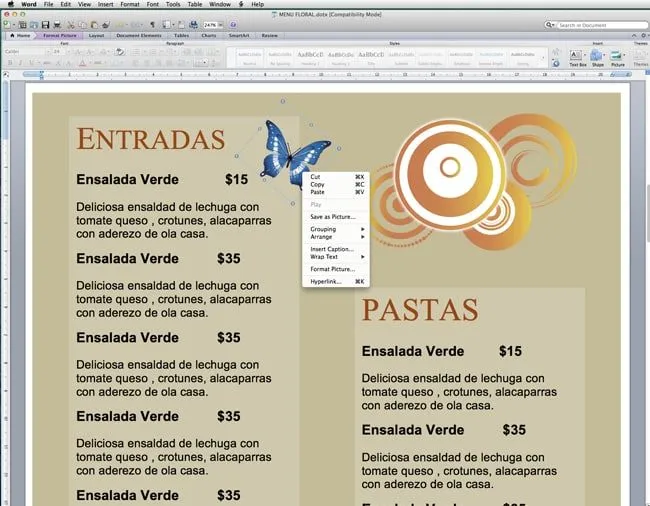 Plantilla para Menú de Restaurante -Floral | Menus de Restaurantes ... Plantilla para Menú de Restaurante -Floral | Menus de Restaurantes ...