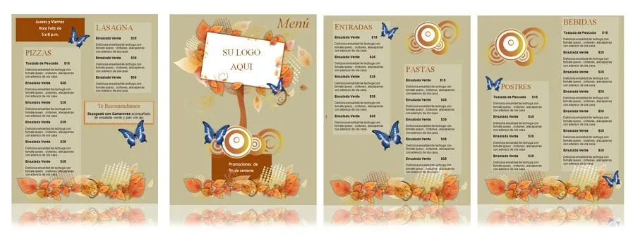 Plantilla para Menú de Restaurante -Floral | Menus de Restaurantes ...