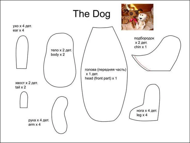 Plantilla o molde para hacer manualidad perro fieltro o tela ...