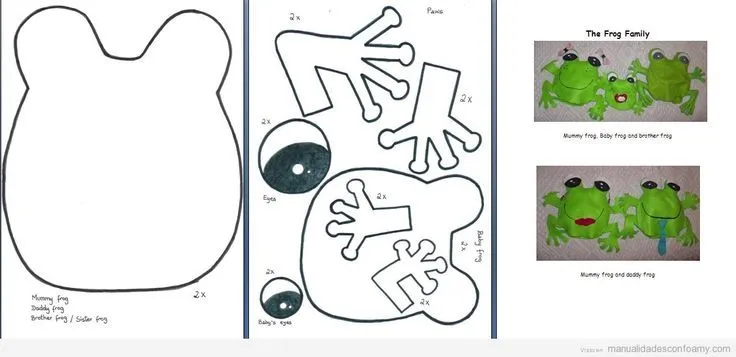 plantilla-molde-rana-manualidades-fieltro-foamy-goma-eva. | Foami ... plantilla-molde-rana-manualidades-fieltro-foamy-goma-eva. | Foami ...
