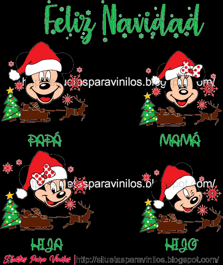 Plantilla navideñas Mickey Mouse Familia DESCARGAR VECTOR FREE