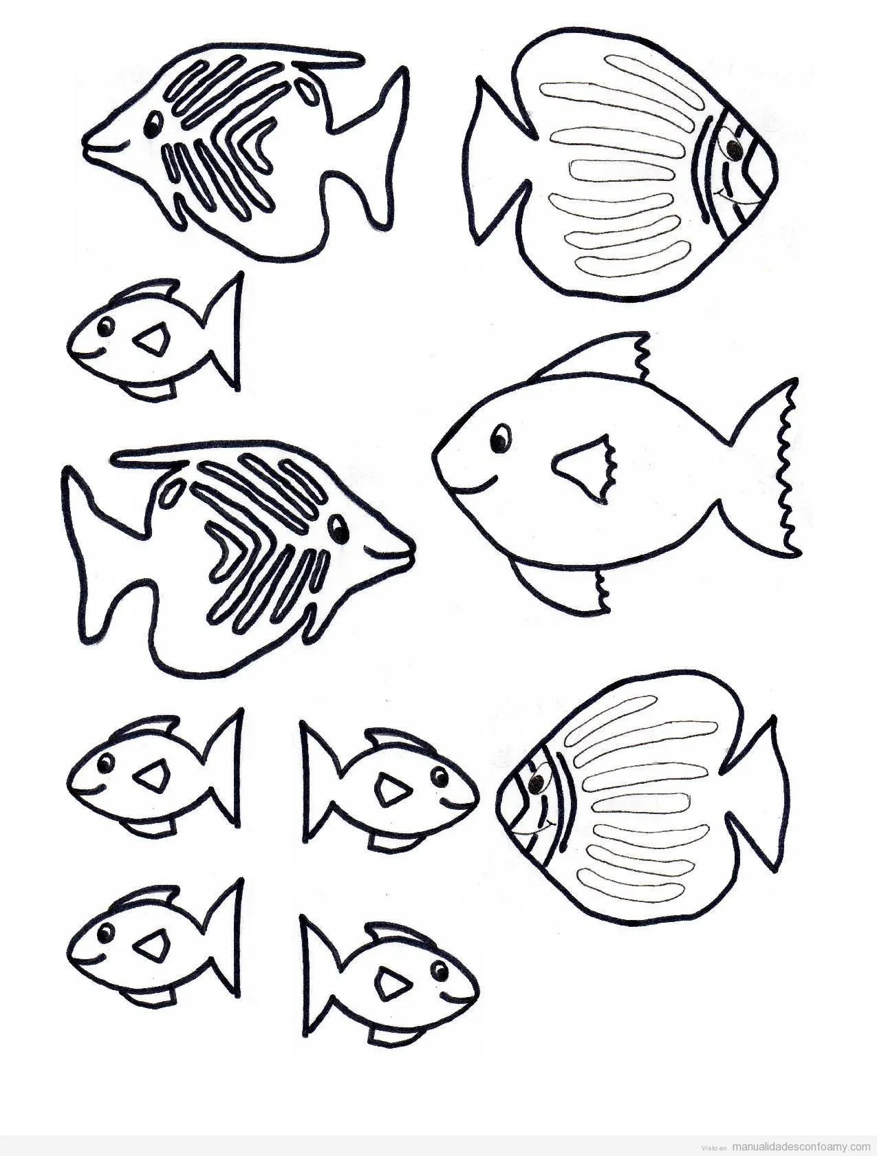 Plantilla peces manualidadesq • Manualidades con Foamy Plantilla peces manualidadesq • Manualidades con Foamy