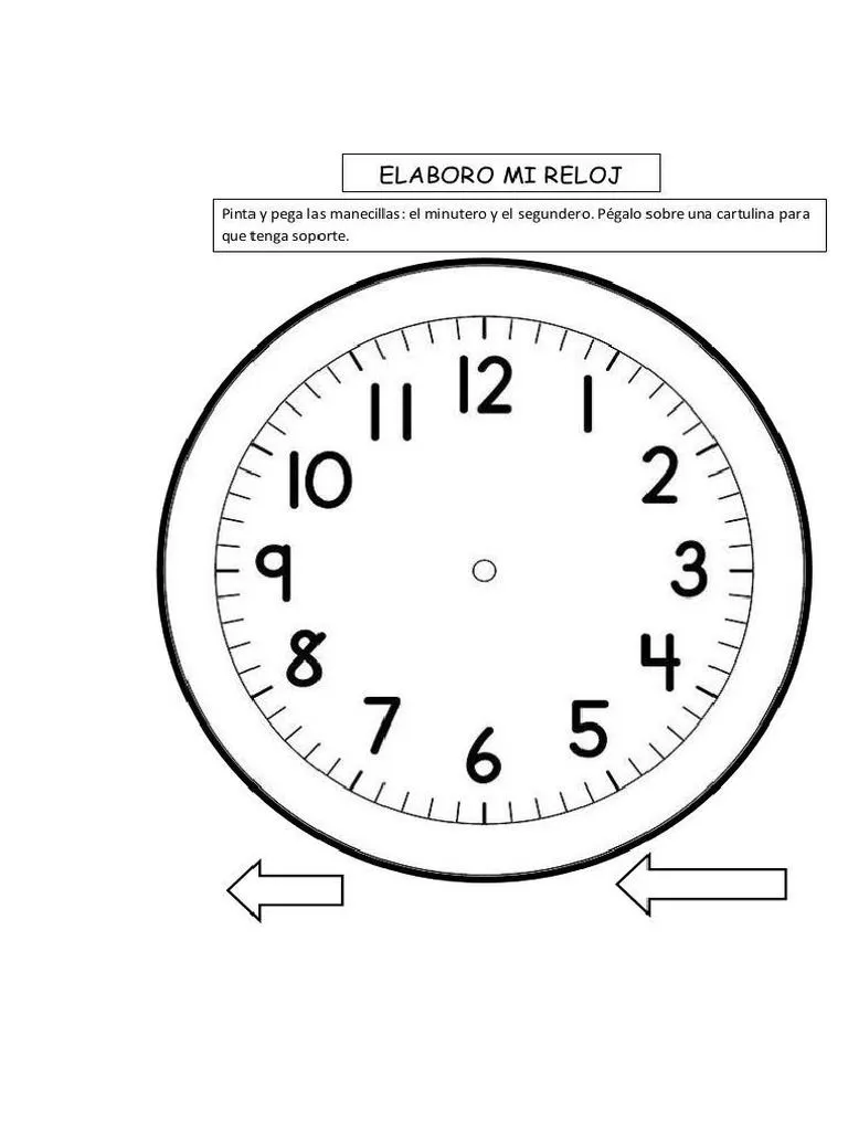 Plantilla Reloj Grande Imprimir | PDF