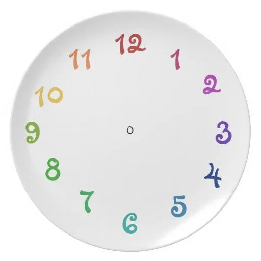 Plantilla del reloj de la placa del arco iris - - plato para ... Plantilla del reloj de la placa del arco iris - - plato para ...
