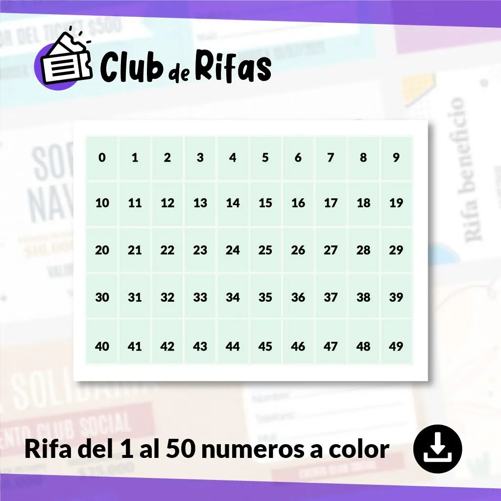 ▷ Plantilla de Rifa 100 Números para imprimir ¡GRATIS!