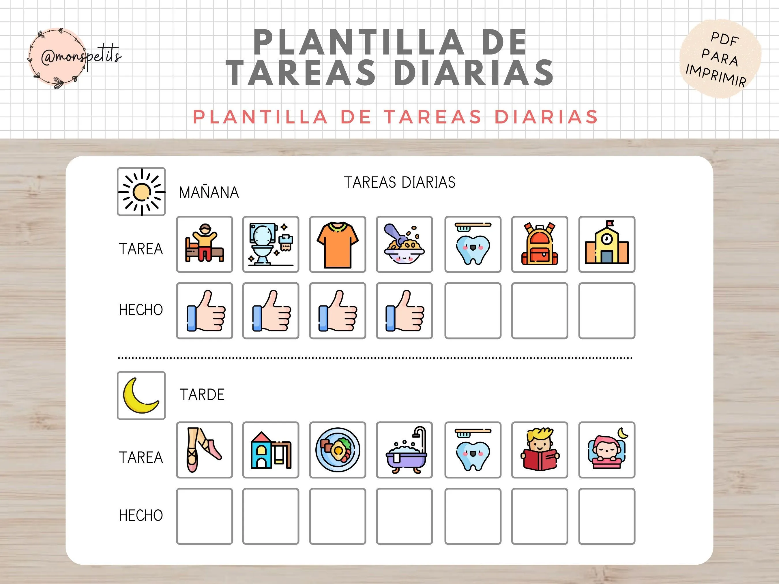 Plantilla de Tareas Diarias Español Hábitos y rutinas para - Etsy México Plantilla de Tareas Diarias Español Hábitos y rutinas para - Etsy México