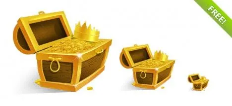 Plantilla de tesoro con monedas de oro y corona de rey para ... Plantilla de tesoro con monedas de oro y corona de rey para ...