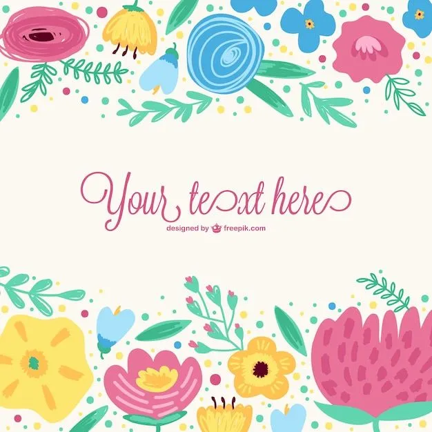 Plantilla vectorial con flores de colores | Descargar Vectores gratis Plantilla vectorial con flores de colores | Descargar Vectores gratis