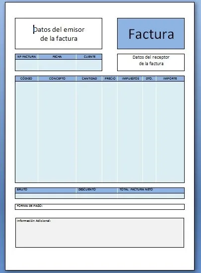 Plantilla de Word para hacer facturas - Xelso Blog | Nuevas ...