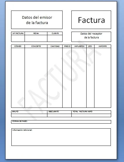Plantilla de Word para hacer facturas - Xelso Blog | Nuevas ...