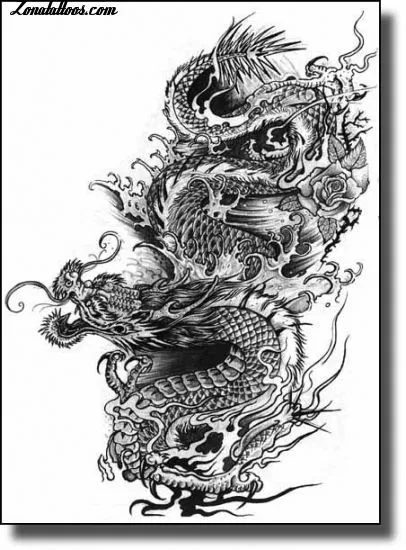 Plantilla/Diseño Tatuaje de alianza - Dragones Orientales Plantilla/Diseño Tatuaje de alianza - Dragones Orientales