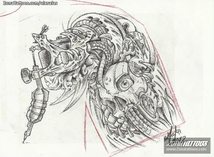 Plantilla/Diseño Tatuaje de ALXSALAS - Biomecánicos Calaveras Plantilla/Diseño Tatuaje de ALXSALAS - Biomecánicos Calaveras