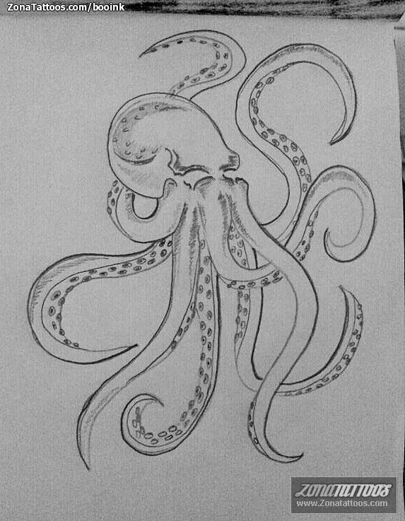 Plantilla/Diseño Tatuaje de Booink - Pulpos Animales Plantilla/Diseño Tatuaje de Booink - Pulpos Animales